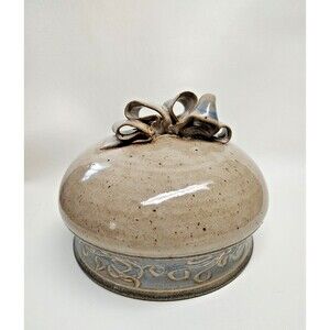 Vintage Jam Cubby ? Cheese dish Cover ? Pottery From Norway 6.5" Wide 5" Tall